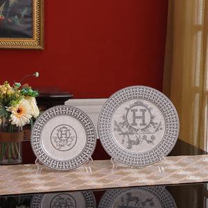 Vente en gros d'assiettes à dîner en céramique 4pcs soucoupe pour tasse à café ensembles de vaisselle en porcelaine de salle à manger de luxe occidental - Product Image 3