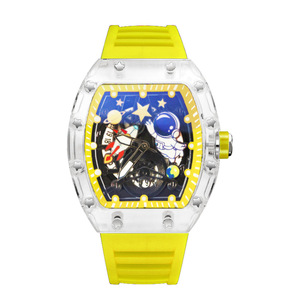 Orologio Automatico Sportivo da <span class=keywords><strong>Uomo</strong></span>, Impermeabile, con Quadrante Scheletrato, Stile Cosmonauta, Cassa Quadrata - Product Image 5