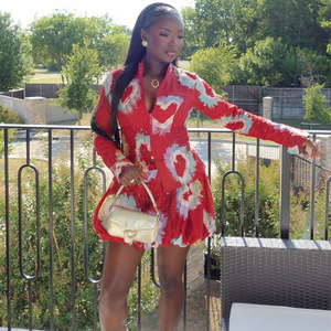 Europa und die USA grenzüberschreitende Damenmode 2026 Herbst Neu Afrikanische Mode Hot Girl Abstrakt Bedruckte Taille - Product Image 2
