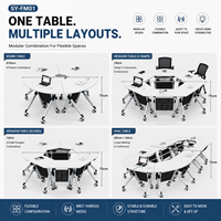 Table de réunion pliable, table de formation mobile avec roulettes, bureau de conférence modulaire, structure en acier, mobilier de bureau SY-FM01