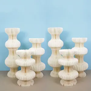 Juego de 3 Piezas de Decoración de Mesa de Papel Plegable Romántico de Lujo, Marca <span class=keywords><strong>Moka</strong></span>, para Bodas, Eventos, Fiestas, Baby Shower - Product Image 1