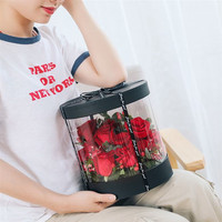 Boîtes à fleurs transparentes pour saint-valentin, 12 pièces, tailles multiples, rondes et transparentes, à logo personnalisé