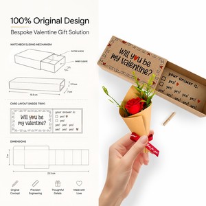 Caja de Regalo de San Valentín Hecha a Mano, Mini Ramo de Rosas, Tarjeta de Amor de Papel, Regalo Sorpresa Romántico - Product Image 2