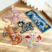 Tapis personnalisé en forme de squelette de dragon d'anime, tapis en peluche à poils longs, tapis de dessin animé cool pour la chambre des enfants, décoration de la maison