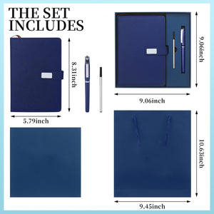 Cuaderno de Lujo Personalizado A5, Recargable, con USB, Juego de Regalo de Papelería, Cuaderno de Negocios en Caja de Regalo de Cuero con Bolígrafo - Product Image 2