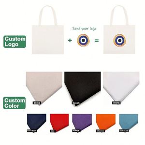 Sac fourre-tout en toile vierge grande capacité avec logo personnalisé, idéal pour le shopping ou la plage, en coton imprimé, pour femme - Product Image 4