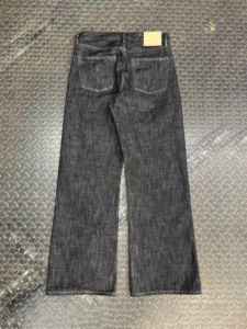 Lotfeel Haute Qualité Sans Lavage Japonais Dropshipping Stock Tissu Lourd Hommes Coupe Évasée Lisière Denim Brut Jeans - Product Image 6