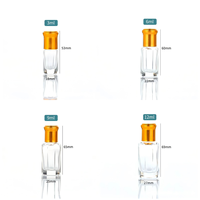 Flacon de parfum miniature en verre de 3 ml, 6 ml, 9 ml, 10 ml avec bouchon à vis doré pour huile essentielle Attar, prend en charge les étiquettes et les boîtes personnalisées