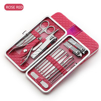 18 pièces inoxydable professionnel manucure kit de manucure pédicure ensemble pour salon de manucure et usage familial