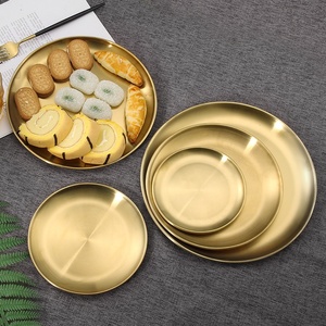 Round Gold <strong>Tray</strong> Stainless Steel Jewelry Make up <strong>Candle</strong> Plate Decorative <strong>Tray</strong> - Product Image 1