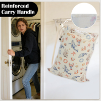 Sac à linge extra large en toile pour hôtel, lavable, épaissi, avec cordon de serrage et poche à rabat, réutilisable, pour linge sec