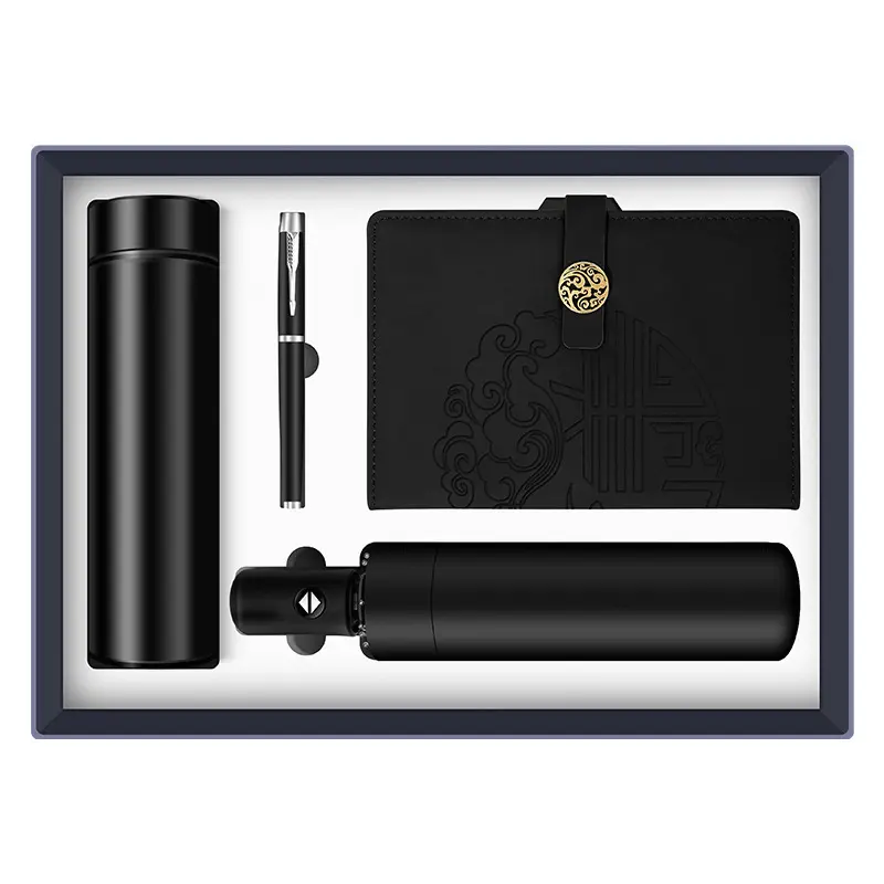 Kantoorgeschenken Geïsoleerde Mok Paraplu Notebook Set Weggeefactie Vip Cadeau Logo Corporate Relatiegeschenk Set