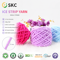 Fil à crocheter épais 100g, 1 brin, moelleux, pour tricotage au bras, couverture tissée, ignifuge, résistant aux acides, mélange de polyester, motif brut, fait main
