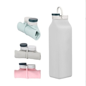 Wholesale 400/600ml Portable Silicone <b>Water</b> <b>Container</b> Custom Logo Silicone <b>Water</b> Bottles for Gym Camping - Product Image 2
