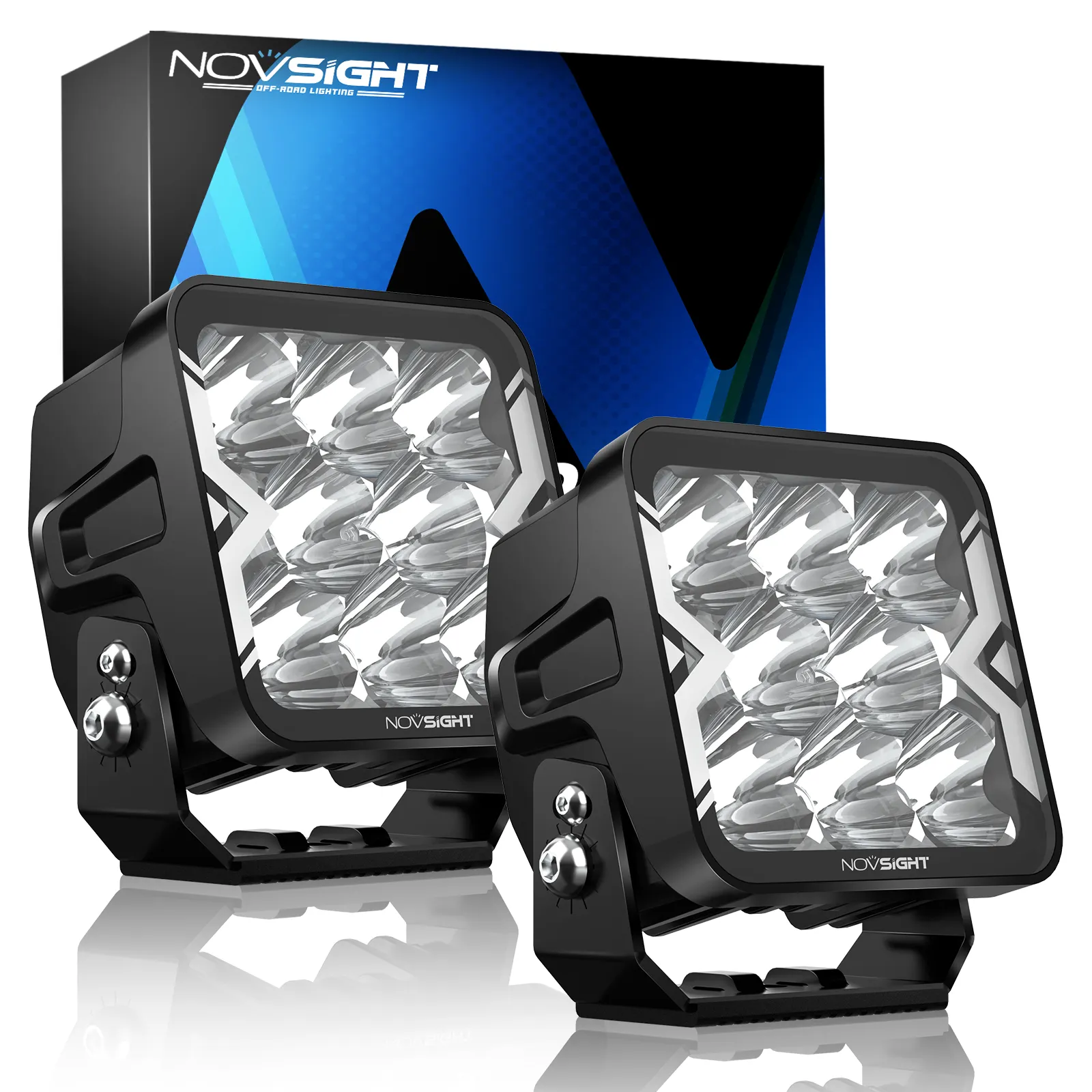 Novsight 12V 24V 4Inch Led Pods Light 4x4 Truck Led Driving Spot Auxiliary Light Offroad Edgeless Cube Led Off Road Fog Lamp