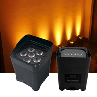 Projecteur LED de scène extérieur 6x15W RGBWA+UV 6-en-1 étanche IP65 avec télécommande Wi-Fi sans fil rechargeable