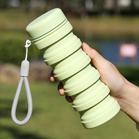 Bouteille de voyage pliable personnalisée en gros ODM/OEM, grande capacité, en silicone de qualité alimentaire, classique, 600 ml, écologique