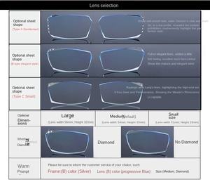 Montura de <span class=keywords><strong>Gafas</strong></span> <span class=keywords><strong>Graduadas</strong></span> sin Aro Personalizadas de Alta Calidad, Aleación Óptica con Adornos de Diamantes, Cómodas para Leer, Miopía - Product Image 6