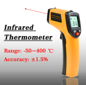 Công nghiệp kỹ thuật số laser hồng ngoại Nhiệt kế có thể điều chỉnh emissivity không tiếp xúc <span class=keywords><strong>LCD</strong></span> hiển thị Backlit IR nhiệt độ súng - Product Image 4