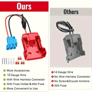 Nhà máy trực tiếp, Power Wheel Adapter cho milwaukee 18V, phù hợp với <span class=keywords><strong>PEG</strong></span> <span class=keywords><strong>perego</strong></span> Ride-on đồ chơi với dây nịt & cầu chì. - Product Image 5