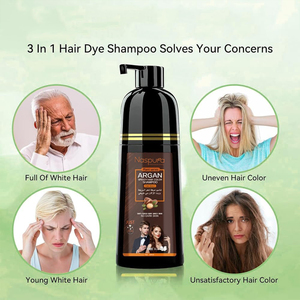 Shampooing <span class=keywords><strong>couleur</strong></span> <span class=keywords><strong>cheveux</strong></span> 100% <span class=keywords><strong>gris</strong></span> couverture foncé/moyen/brun clair coloration des <span class=keywords><strong>cheveux</strong></span> dans les 10 minutes pour <span class=keywords><strong>cheveux</strong></span> naturels - Product Image 4
