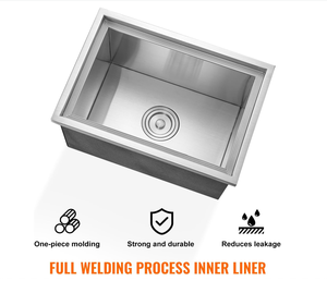 ถังน้ำแข็งสแตนเลสแบบฝังพร้อมฝาปิดแบบพลิกได้ ระบบระบายน้ำ และหูจับ |   ที่เก็บน้ำแข็งสำหรับครัวบาร์เชิงพาณิชย์ - Product Image 5