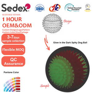 Luxury <strong>Glow</strong> <strong>in</strong> <strong>the</strong> <strong>Dark</strong> <strong>Dog</strong> Spike <strong>Ball</strong> Toy Glowing Light up TPR Spiked Squeaky Pet <strong>Balls</strong> Chewing Chasing Nighttime Play Custom - Product Image 1