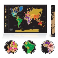 Póster de mapa de viaje raspable de lujo Regalo de cumpleaños educativo único para viajeros Impreso UV en papel Premium