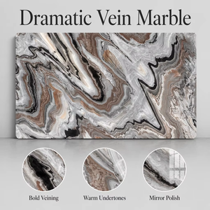 Dalle de marbre naturel poli, motif Impression Lafite, coupée sur mesure, pour comptoir de cuisine, mur, hôtel, villa, luxe - Product Image 2