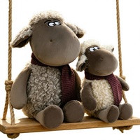 CHIQUE En gros Mignon Jouet en peluche mouton bouclé en laine, avec logo personnalisé, doux et moelleux, en coton PP, animal en peluche agneau, anti-stress, pour anniversaire
