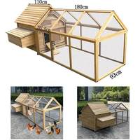 Poulailler en bois d'extérieur extra large de luxe imperméable pour cailles et poulets, cage pour animaux de basse-cour