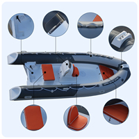 Nouveau modèle 480 RIB bateau gonflable double moteurs hors-bord 1.2mm d'épaisseur en fibre de verre coque en V profond pour la pêche surf Sport Yacht