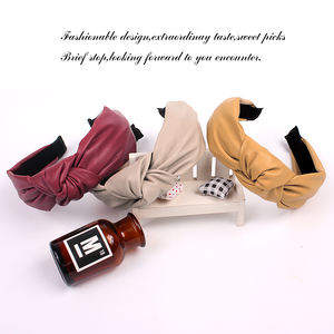 Rfd ที่คาดผมผู้หญิงหนัง PU แบบเรียบง่ายผูกปมกลาง - Product Image 3