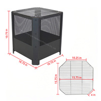 Brasero extérieur portable en acier de 16 pouces avec grille de cuisson