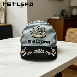 Casquette de baseball en jean à 6 panneaux avec logo personnalisé et image vintage, patch tissé brodé, style course, structurée et respirante, vente en gros - Product Image 5