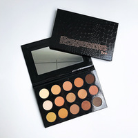 Palette de fards à paupières vegan à motif crocodile noir, 15 couleurs, finition mate et scintillante, palette de maquillage avec marque personnalisée