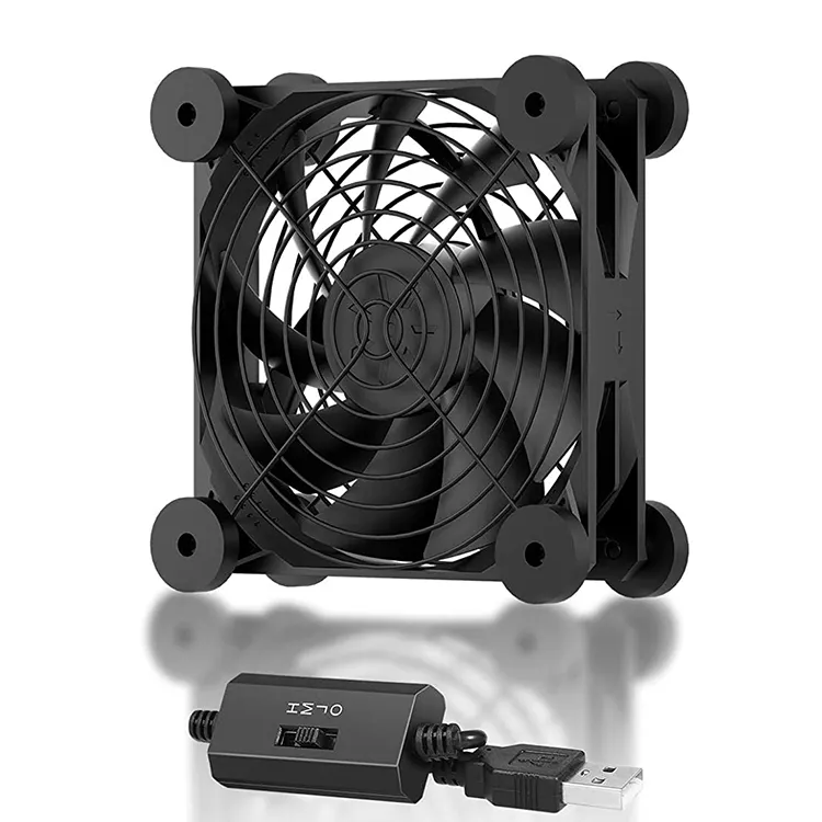 UpHere Desktop USB Fan 120 milímetros Ventilador com 3 velocidades de vento ajustáveis Compatível para Laptop PS4 TV Box Caixa de plástico preto Color