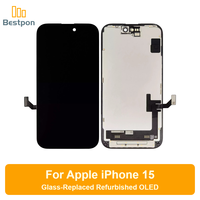 Remplacement pour écran OLED d'iPhone 15, assemblage remis à neuf avec verre remplaqué, panneau et circuit intégré d'origine, grade A