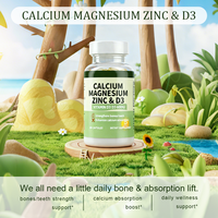 Calcium Magnésium Zinc Vitamine D3 600UI Santé osseuse adulte Absorption du calcium 60 capsules/flacon |   Vente en gros directe d'usine OEM