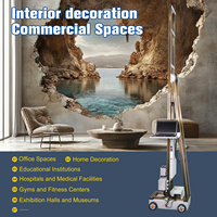 Impresora de inyección de tinta UV de alta precisión Printpro, máquina de impresión de pared 3D, impresora de pared 3D para pintar Paredes, pegatinas, papel tapiz
