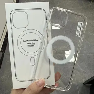 Iphone15 14 16 pro用アンチイエローカバーiphone15 1413用透明磁気電話ケース透明アクリル電話ケースデザイン