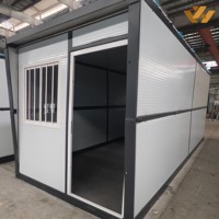 Maison conteneur modulaire pliable en acier léger durable pour l'hébergement de chantier mobile