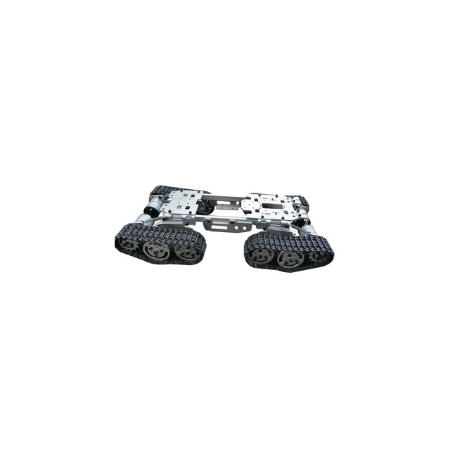 WZY569 Intelligence RC Tank Car Truck Robot Chassis 393mmx206mmx84mm CNC Alloy Body 4 Plastic Tracks 4 Motors