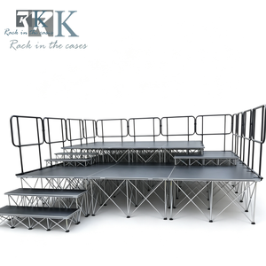 Plataforma de Escenario Portátil Inteligente con Barandilla para Eventos, Bodas y Espectáculos - Product Image 2