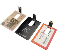 Clé USB personnalisée haute vitesse 2.0 en forme de carte de crédit, 128 Mo-32 Go, puce de classe supérieure, cadeau promotionnel d'entreprise, en stock