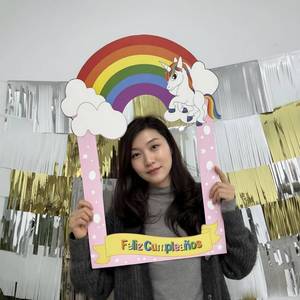 Cadre photo en papier Licorne pour le 1er <span class=keywords><strong>anniversaire</strong></span>, accessoires de photomaton Licorne pour le 1er <span class=keywords><strong>anniversaire</strong></span>, décoration de fête - Product Image 6