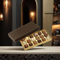 Boîte de chocolat en papier kraft de luxe personnalisée paquet de 18 feuille BonBon date 4C Eid Ramadan emballage de luxe pour stratification brillante et mate UV