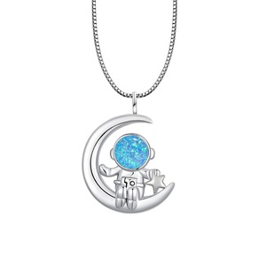 สร้อยคอโอปอลนักบินอวกาศสีฟ้าสไตล์อิน-เครื่องประดับไนติงเกลอินเทรนด์จำนวนมาก - Product Image 1