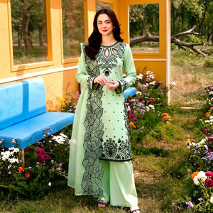 Conjunto de Kurta y Palazzo para Mujer, Estilo Indio-Pakistaní, de Seda, Sin Arrugas, para Fiestas y Bodas, Diseño de Shalwar Kameez con Relieve, Venta al Por Mayor - Product Image 1