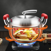 Marmite à Induction, marmite à soupe électrique en forme de pomme, marmite à Double poignée en acier inoxydable 316 avec couvercle tout en acier